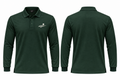 Fairway Shade forest green long-sleeve polo, front and back