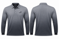 Fairway Shade grey charcoal gradient long-sleeve polo, front and back
