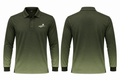 Fairway Shade olive gradient long-sleeve polo, front and back